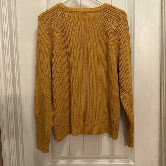 Coldwater Creek Fall yellow cable knit sweater Large - Picture 4 of 5